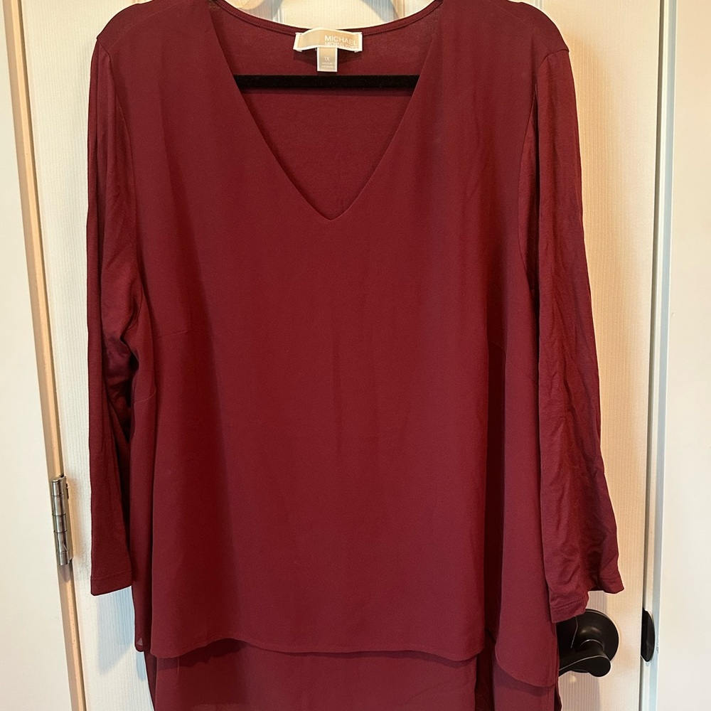 Michael Kors Red Blouse Elegant Top